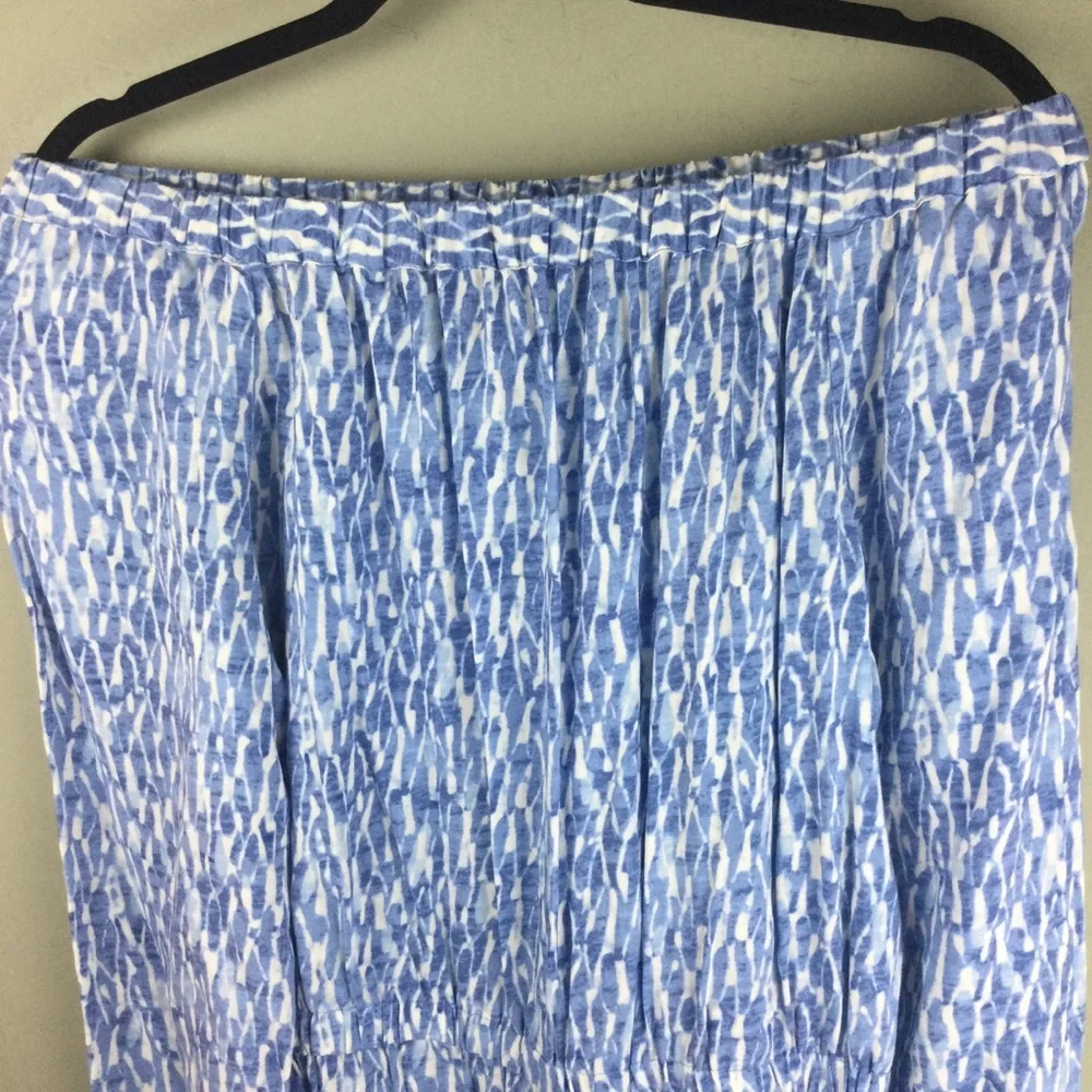NWT MICHAEL Michael Kors Off-The-Shoulder Ocean Blue Printed Romper Size 4